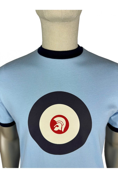 Trojan Target Logo Ringer T-Shirt Powder