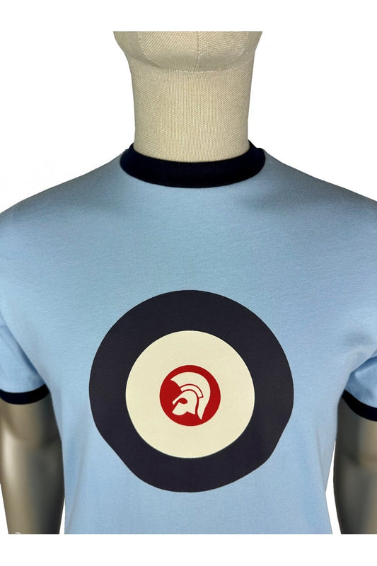 Trojan Target Logo Ringer T-Shirt Powder