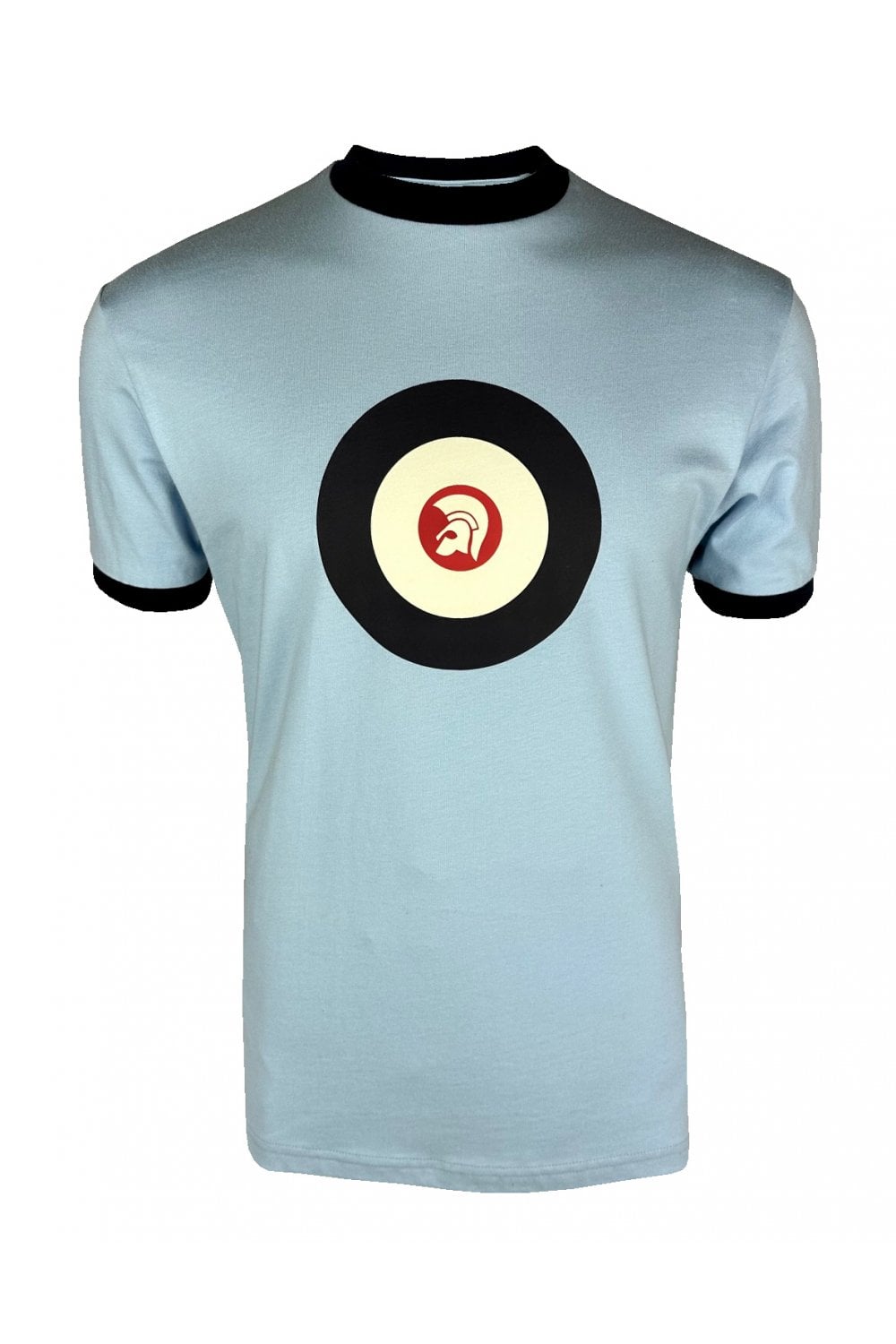 Trojan Target Logo Ringer T-Shirt Powder