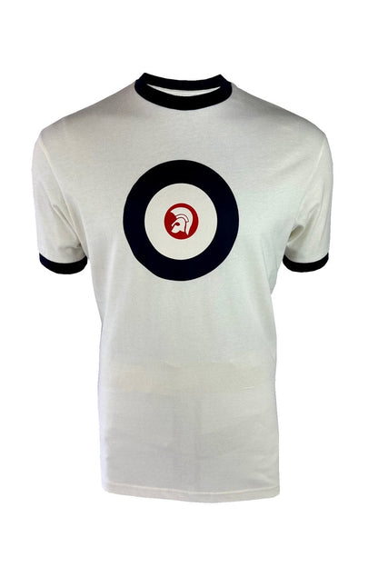 Trojan Target Logo Ringer T-Shirt Ecru