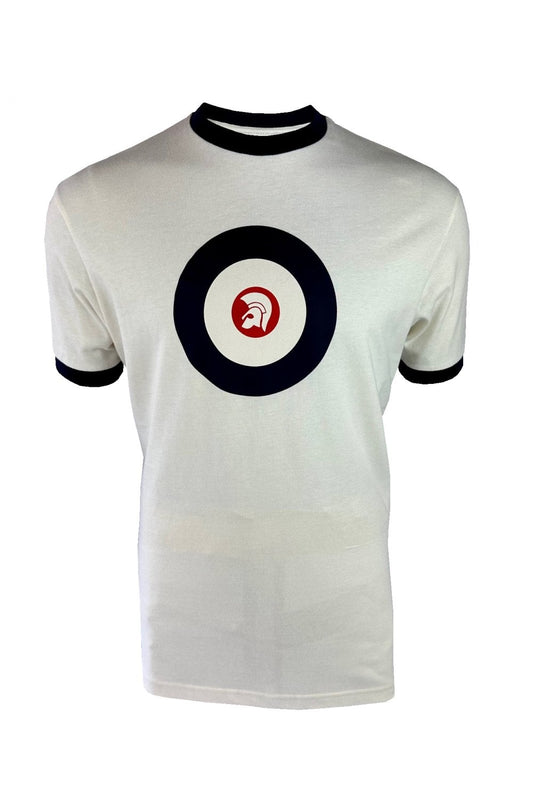 Trojan Target Logo Ringer T-Shirt Ecru