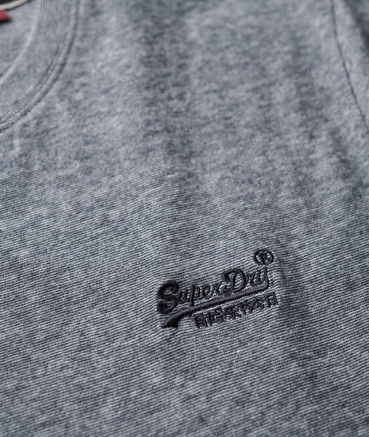 Superdry Essential Logo Embroidered T-Shirt Eclipse Navy/Grey Marl Feeder