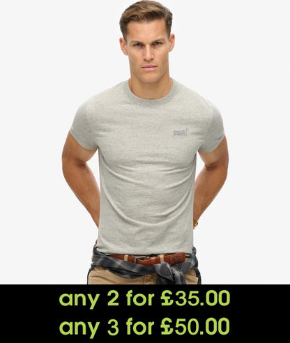 Superdry Essential Logo Embroidered T-Shirt Grey Fleck Marl*
