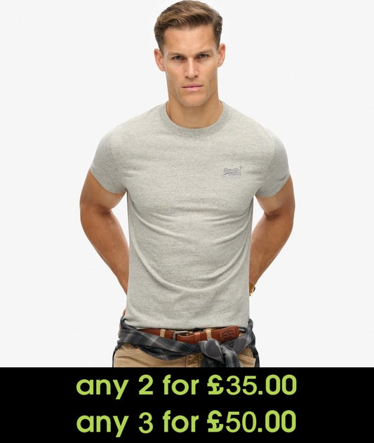 Superdry Essential Logo Embroidered T-Shirt Grey Fleck Marl*