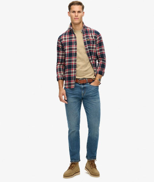 Superdry Essential Logo Embroidered T-Shirt Tan Brown Fleck Marl