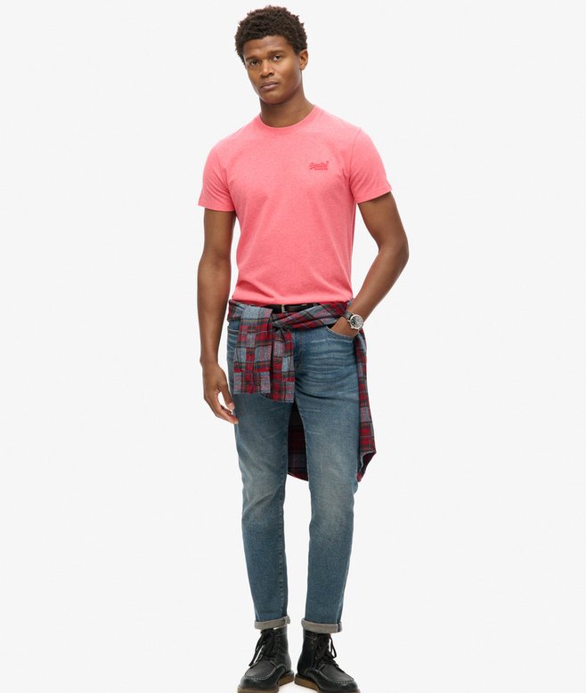 Superdry Essential Logo Embroidered T-Shirt Punch Pink Marl*