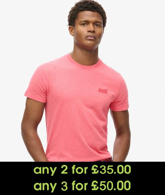 Superdry Essential Logo Embroidered T-Shirt Punch Pink Marl*