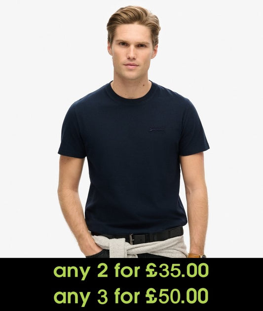 Superdry Essential Logo Embroidered T-Shirt Eclipse Navy*