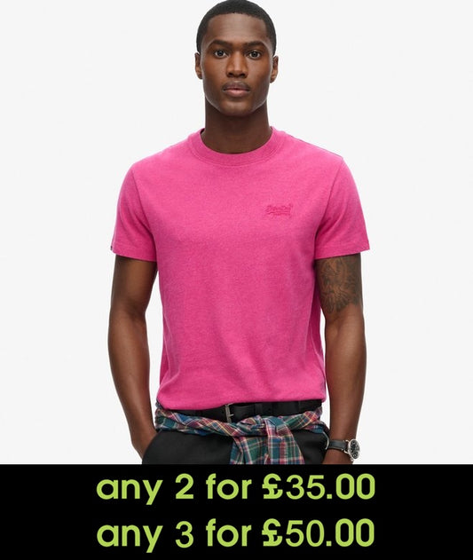 Superdry Essential Logo Embroidered T-Shirt Magenta Marl*