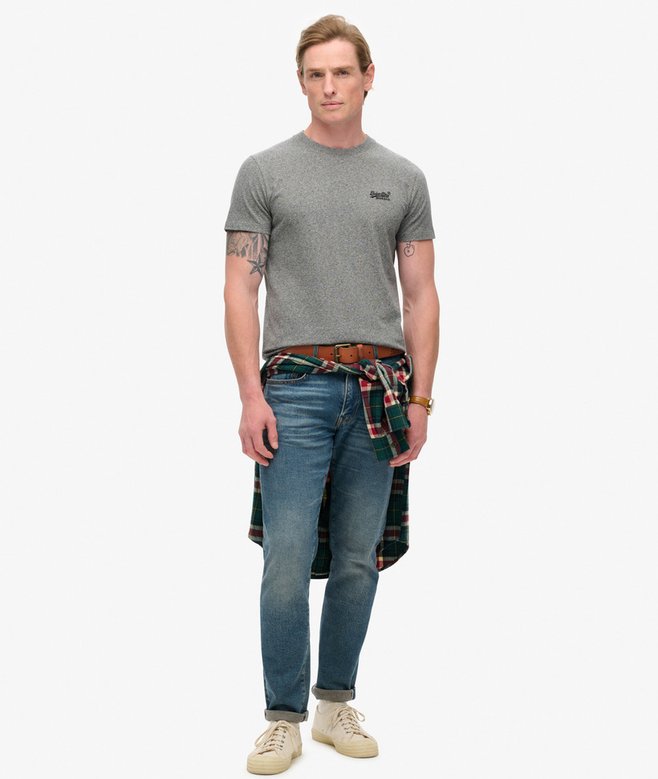 Superdry Essential Logo Embroidered T-Shirt Volcanic Black Grit*