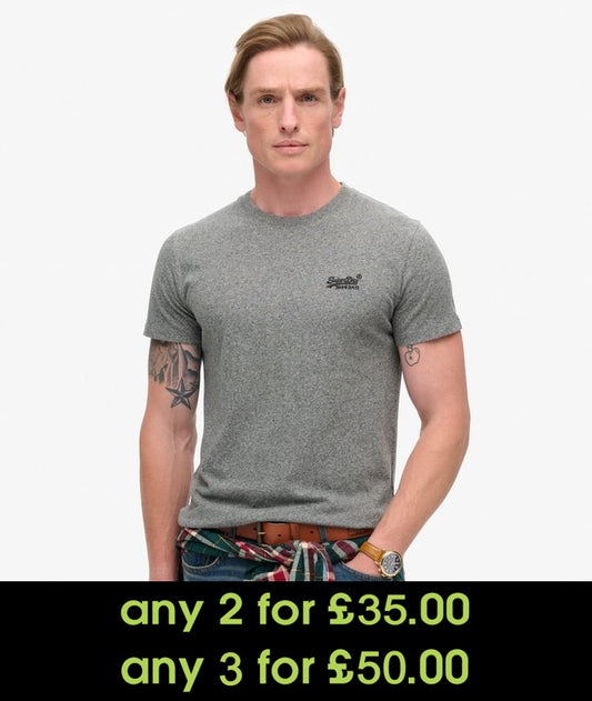Superdry Essential Logo Embroidered T-Shirt Volcanic Black Grit*