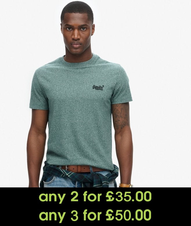 Superdry Essential Logo Embroidered T-Shirt Mid Pine Green Grit*
