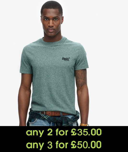 Superdry Essential Logo Embroidered T-Shirt Mid Pine Green Grit*