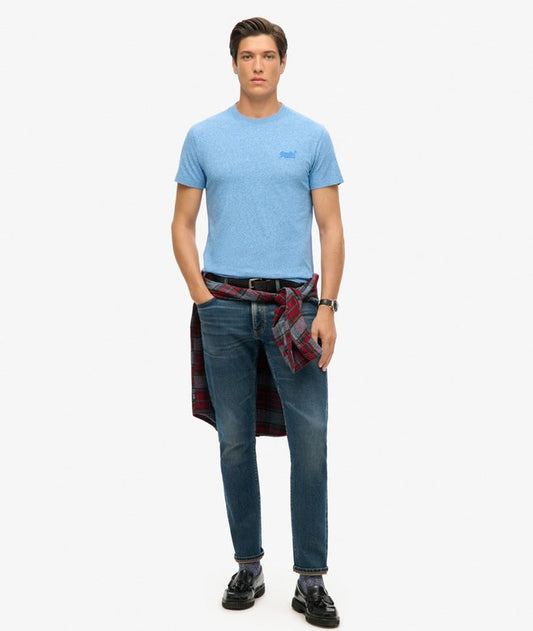 Superdry Essential Logo Embroidered T-Shirt Volcanic Fresh Blue Grit*