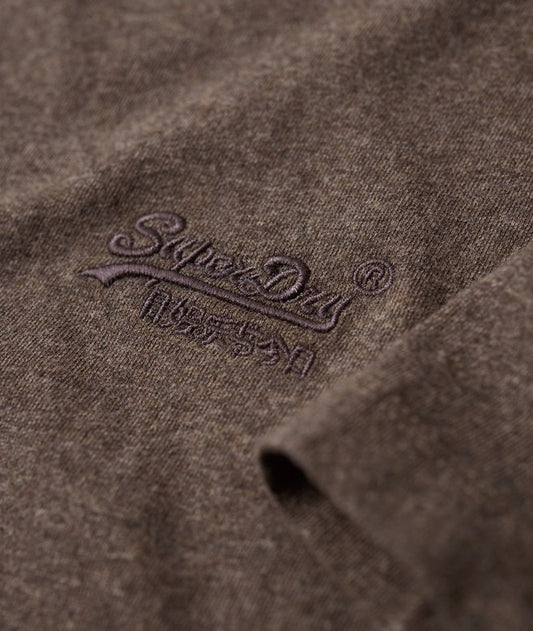 Superdry Essential Logo Embroidered T-Shirt Cocoa Brown Marl*