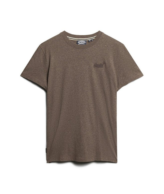 Superdry Essential Logo Embroidered T-Shirt Cocoa Brown Marl*