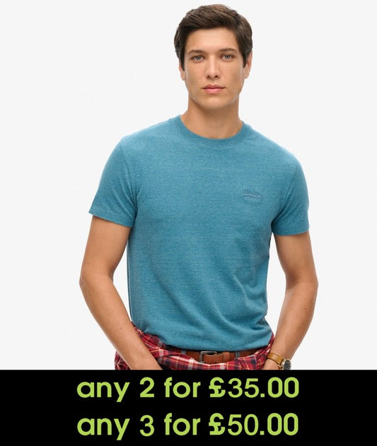 Superdry Essential Logo Embroidered T-Shirt Alaskan Blue Marl*