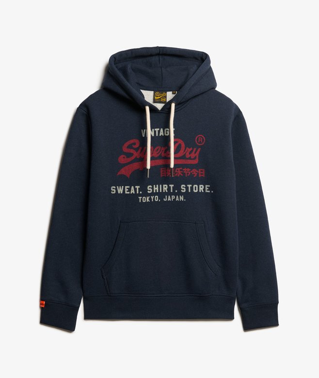 Superdry VL Heritage Relaxed Hood Trench Navy Marl