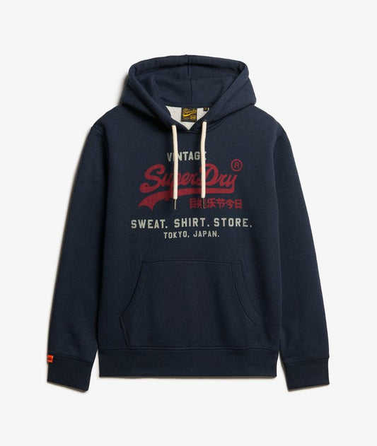 Superdry VL Heritage Relaxed Hood Trench Navy Marl