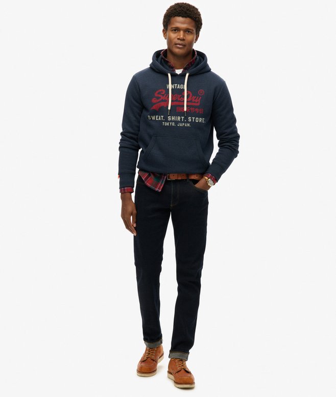 Superdry VL Heritage Relaxed Hood Trench Navy Marl