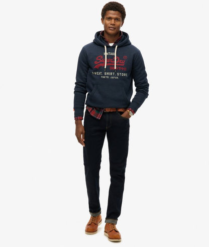 Superdry VL Heritage Relaxed Hood Trench Navy Marl