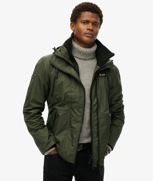 Superdry Hooded Mountain Windbreaker Jacket Surplus Goods Olive Green