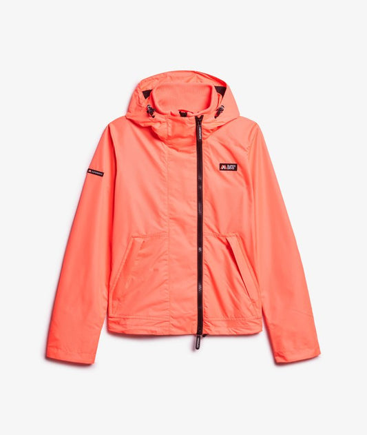 Superdry Ladies Hooded Mountain Windbreaker Jacket Hot Coral