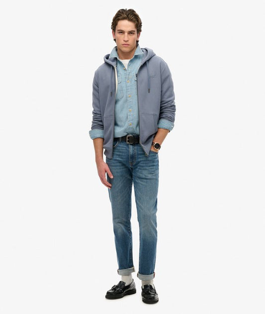 Superdry Essential Logo Zip Hoodie HB Heritage Washed Blue