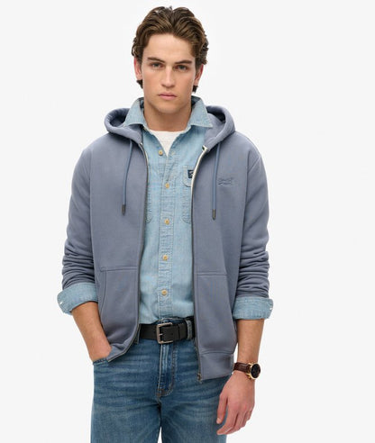 Superdry Essential Logo Zip Hoodie HB Heritage Washed Blue