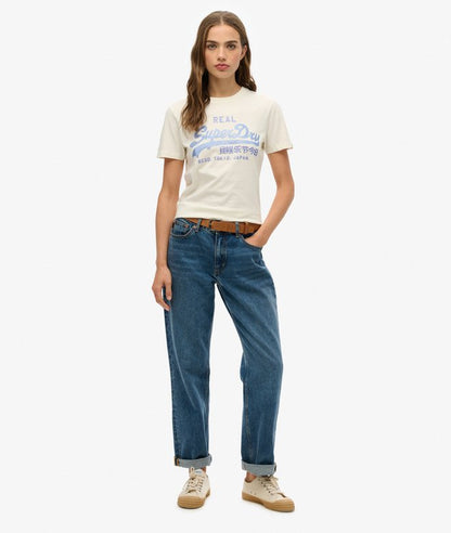 Superdry VL Rhinestone Slim T-Shirt Dusty White