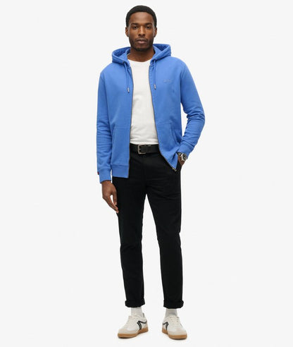 Superdry Essential Logo Zip Hoodie HB Chambray Blue