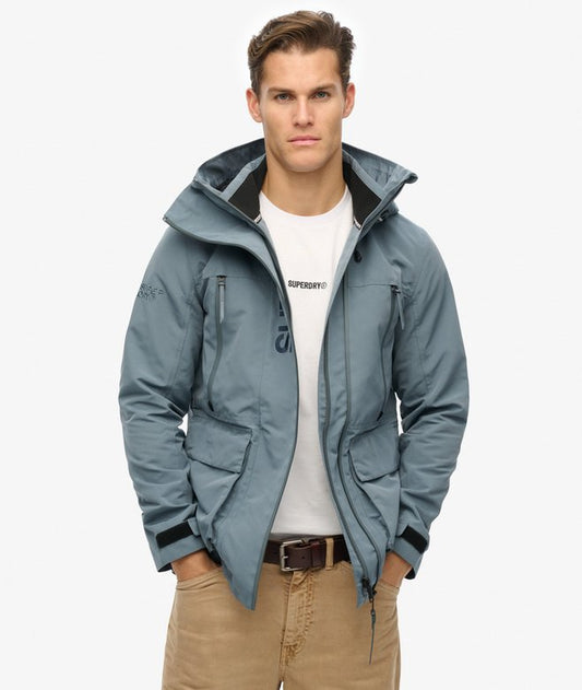Superdry Hood Ultimate Embroidered Windbreaker Stormy Weather Blue