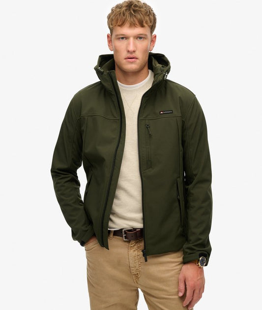 Superdry Hooded Soft Shell Trekker Jacket Olive Green