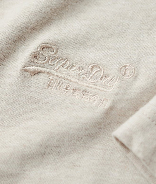 Superdry Essential Logo Embroidered T-Shirt Oat Cream Marl*