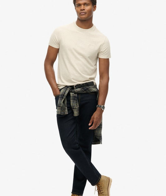 Superdry Essential Logo Embroidered T-Shirt Oat Cream Marl*