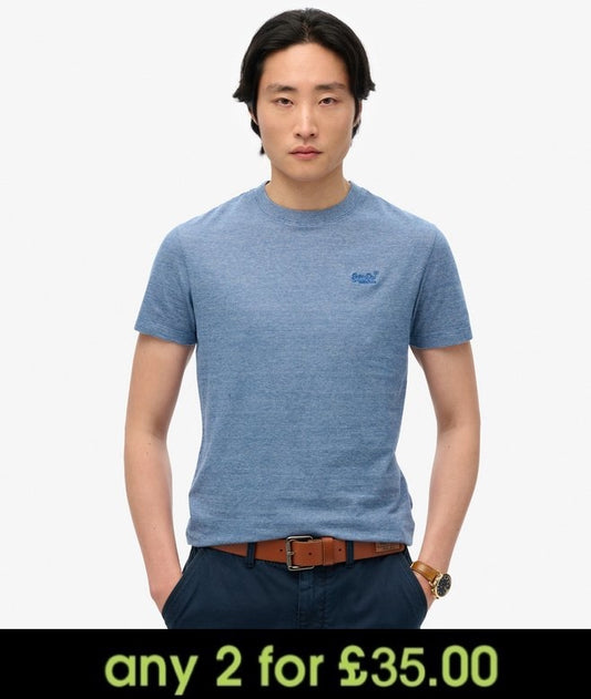 Superdry Essential Logo Embroidered T-Shirt Ocean Blue