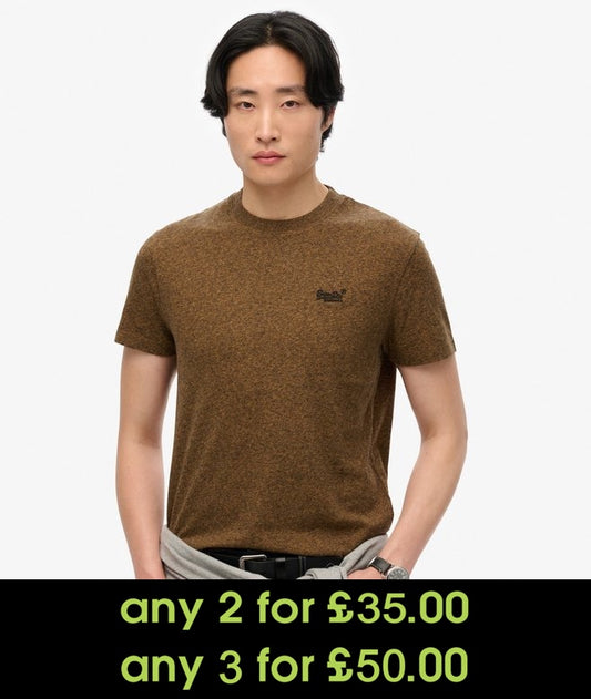 Superdry Essential Logo Embroidered T-Shirt Bronzed Brown Grit*