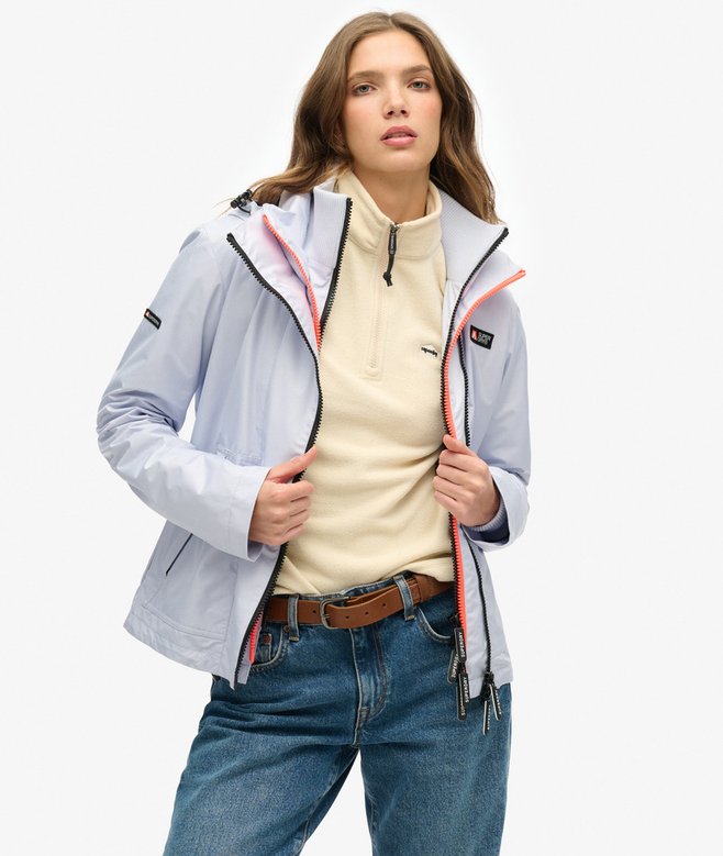 Superdry Ladies Hooded Mountain Windbreaker Jacket Iced Purple