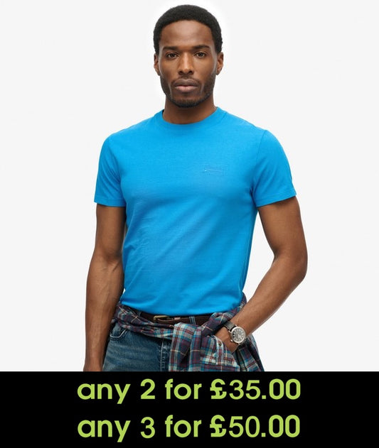 Superdry Essential Logo Embroidered T-Shirt Atomic Blue