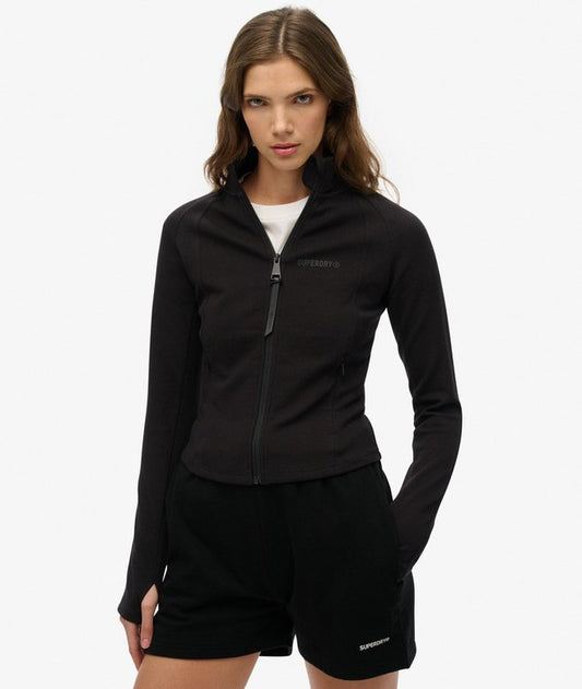 Superdry Ladies Active Tech Fitted Track Top Black