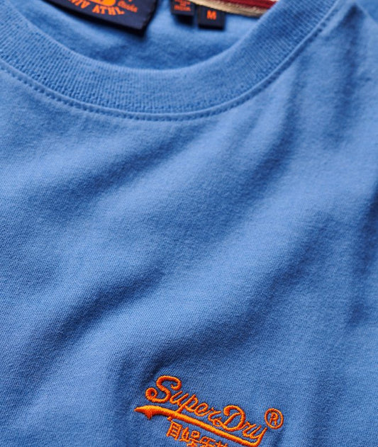 Superdry Essential Logo Embroidered T-Shirt Monaco Blue