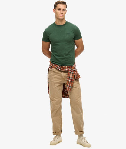 Superdry Essential Logo Embroidered T-Shirt Buck Green Marl*