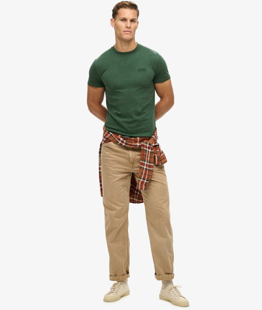 Superdry Essential Logo Embroidered T-Shirt Buck Green Marl*