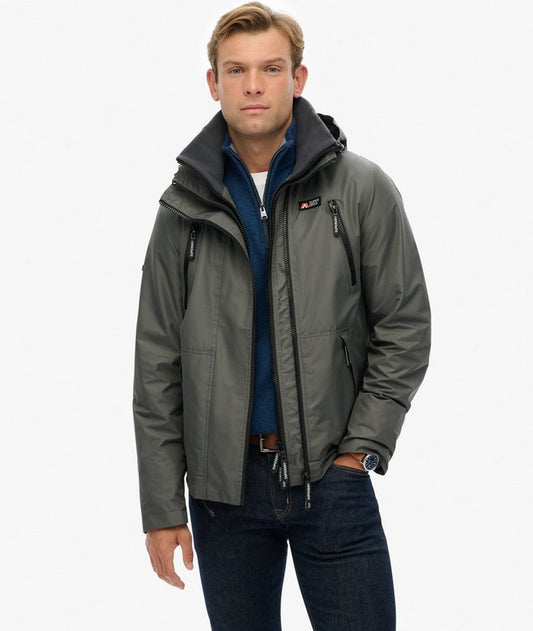 Superdry Hooded Mountain Windbreaker Jacket Dark Dull Charcoal