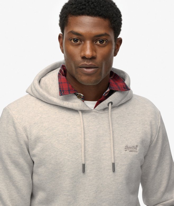 Superdry Essential Logo Hoodie Straw Grey Marl