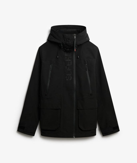 Superdry Hood Ultimate Embroidered Windbreaker Stealth Black