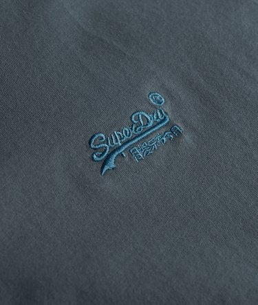 Superdry Essential Logo Embroidered T-Shirt Stormy Weather Blue