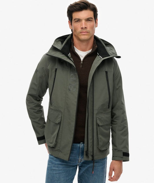 Superdry Hood Ultimate Embroidered Windbreaker Dark Dull Charcoal
