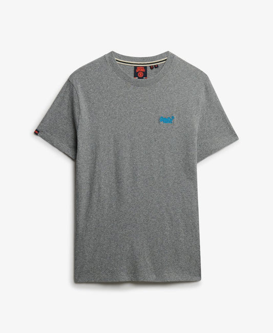 Superdry Essential Logo Embroidered T-Shirt Noos Grey Marl/Blue