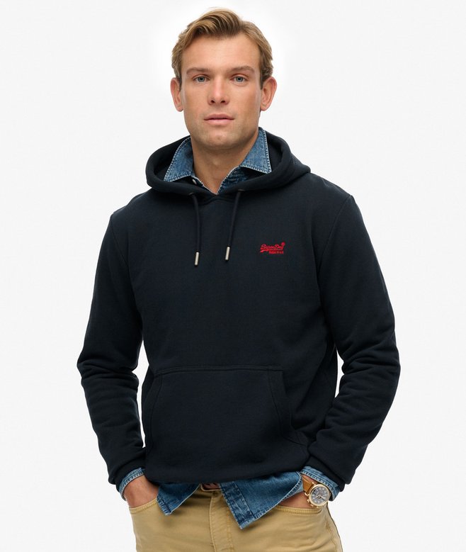 Superdry Essential Logo Hoodie Eclipse Navy/Red